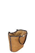 Valentino Garavani Rockstud Small Tote Bag in Tabacco & Cacao, view 4, click to view large image.