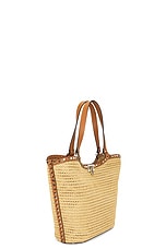 Valentino Garavani Rockstud Tote Bag in Naturale & Almond Beige, view 4, click to view large image.