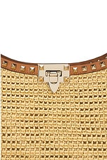 Valentino Garavani Rockstud Tote Bag in Naturale & Almond Beige, view 7, click to view large image.