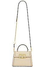 Valentino Garavani V Sling Small Top Handle Bag in Naturale & Sahara Beige, view 1, click to view large image.