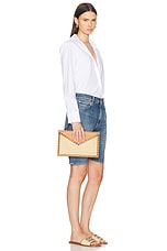 Valentino Garavani Rockstud Large Flat Pouch in Naturale & Almond Beige, view 2, click to view large image.