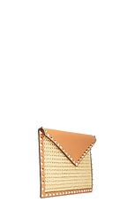 Valentino Garavani Rockstud Large Flat Pouch in Naturale & Almond Beige, view 4, click to view large image.