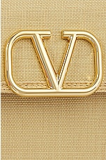 Valentino Garavani V Logo Signature Wallet On Chain in Naturale & Sahara Beige, view 7, click to view large image.