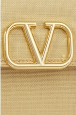 Valentino Garavani V Logo Signature Wallet On Chain in Naturale & Sahara Beige, view 8, click to view large image.