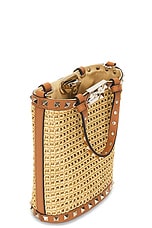 Valentino Garavani Rockstud Pouch in Naturale & Almond Beige, view 6, click to view large image.