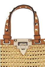 Valentino Garavani Rockstud Pouch in Naturale & Almond Beige, view 8, click to view large image.