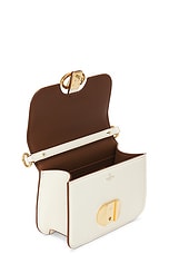 Valentino Garavani Small V Logo O'clock Shoulder Bag in Ivory, view 6, click to view large image.