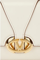 Valentino Garavani Small V Logo O'clock Shoulder Bag in Ivory, view 8, click to view large image.