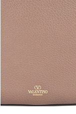 Valentino Garavani Medium V Logo Moon Hobo Bag in Clay, view 7, click to view large image.