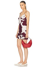 Valentino Garavani Small V Logo Moon Hobo Bag in Rosso, view 2, click to view large image.