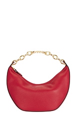 Valentino Garavani Small V Logo Moon Hobo Bag in Rosso, view 3, click to view large image.