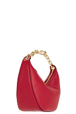 Valentino Garavani Small V Logo Moon Hobo Bag in Rosso, view 5, click to view large image.