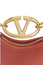 Valentino Garavani Mini V Logo Moon Hobo Bag in Rose Brown, view 8, click to view large image.