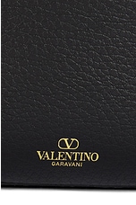 Valentino Garavani Medium V Logo Moon Hobo Bag in Black, view 6, click to view large image.