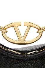 Valentino Garavani Medium V Logo Moon Hobo Bag in Black, view 8, click to view large image.