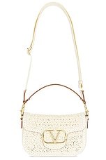 Valentino Garavani Alltime Loco Shoulder Bag in Ivory, view 1, click to view large image.