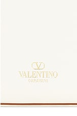 Valentino Garavani Mini V Logo Moon Hobo Bag in Ivory, view 7, click to view large image.