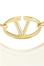 Valentino Garavani Mini V Logo Moon Hobo Bag in Ivory, view 8, click to view large image.