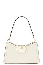 Valentino Garavani V Logo Shoulder Bag in Ivory, view 3, click to view large image.