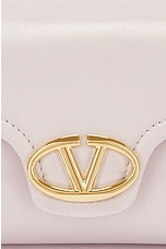 Valentino Garavani Mini V Logo Drawstring Bag in Lilac Ash, view 8, click to view large image.