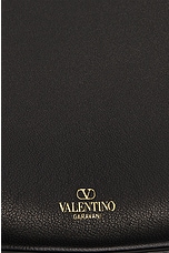Valentino Garavani Large V Logo Moon Hobo Bag in Nero, view 6, click to view large image.