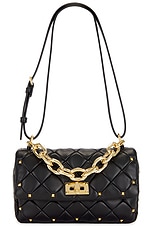 Valentino Garavani Rockstud Spike Small Shoulder Bag in Nero, view 1, click to view large image.