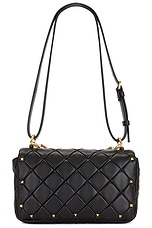 Valentino Garavani Rockstud Spike Small Shoulder Bag in Nero, view 3, click to view large image.
