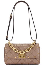 Valentino Garavani Rockstud Spike Small Shoulder Bag in Clay, view 1, click to view large image.