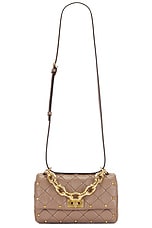 Valentino Garavani Rockstud Spike Small Shoulder Bag in Clay, view 6, click to view large image.