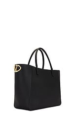 Valentino Garavani V Logo Side Tote in Nero, view 3, click to view large image.