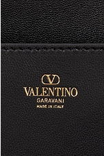 Valentino Garavani V Logo Side Tote in Nero, view 5, click to view large image.