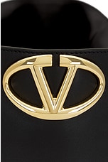 Valentino Garavani V Logo Side Tote in Nero, view 6, click to view large image.