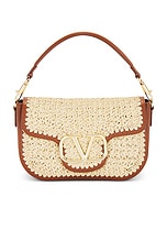 Valentino Garavani All Time Shoulder Bag in Naturale & Selleria, view 2, click to view large image.