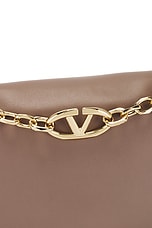 Valentino Garavani V Logo Chain Small Shoulder Bag in Clay, view 8, click to view large image.