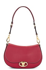 Valentino Garavani Logo 2 Shoulder Bag in Rosso, view 2, click to view large image.