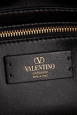 Valentino Garavani Roman Stud Shoulder Bag in Nero, view 6, click to view large image.