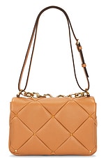 Valentino Garavani Roman Stud Shoulder Bag in Almond Beige, view 2, click to view large image.