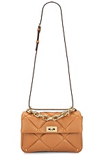 Valentino Garavani Roman Stud Shoulder Bag in Almond Beige, view 5, click to view large image.