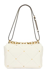 Valentino Garavani Roman Stud Shoulder Bag in Ivory, view 2, click to view large image.