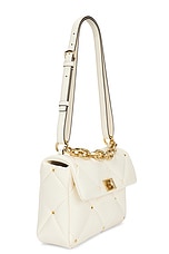 Valentino Garavani Roman Stud Shoulder Bag in Ivory, view 3, click to view large image.