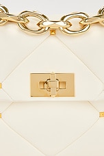 Valentino Garavani Roman Stud Shoulder Bag in Ivory, view 7, click to view large image.