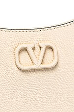 Valentino Garavani Mini V Logo Hobo in Light Ivory, view 8, click to view large image.