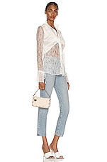 Valentino Garavani Small Rockstud Shoulder Bag in Light Ivory, view 2, click to view large image.