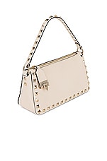 Valentino Garavani Small Rockstud Shoulder Bag in Light Ivory, view 4, click to view large image.