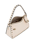 Valentino Garavani Small Rockstud Shoulder Bag in Light Ivory, view 5, click to view large image.