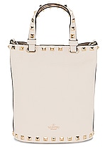 Valentino Garavani Rockstud Pouch in Light Ivory, view 3, click to view large image.