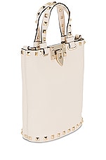 Valentino Garavani Rockstud Pouch in Light Ivory, view 4, click to view large image.