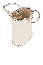 Valentino Garavani Rockstud Pouch in Light Ivory, view 5, click to view large image.