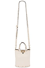 Valentino Garavani Rockstud Pouch in Light Ivory, view 6, click to view large image.