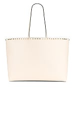 Valentino Garavani Rockstud Tote in Light Ivory, view 1, click to view large image.
